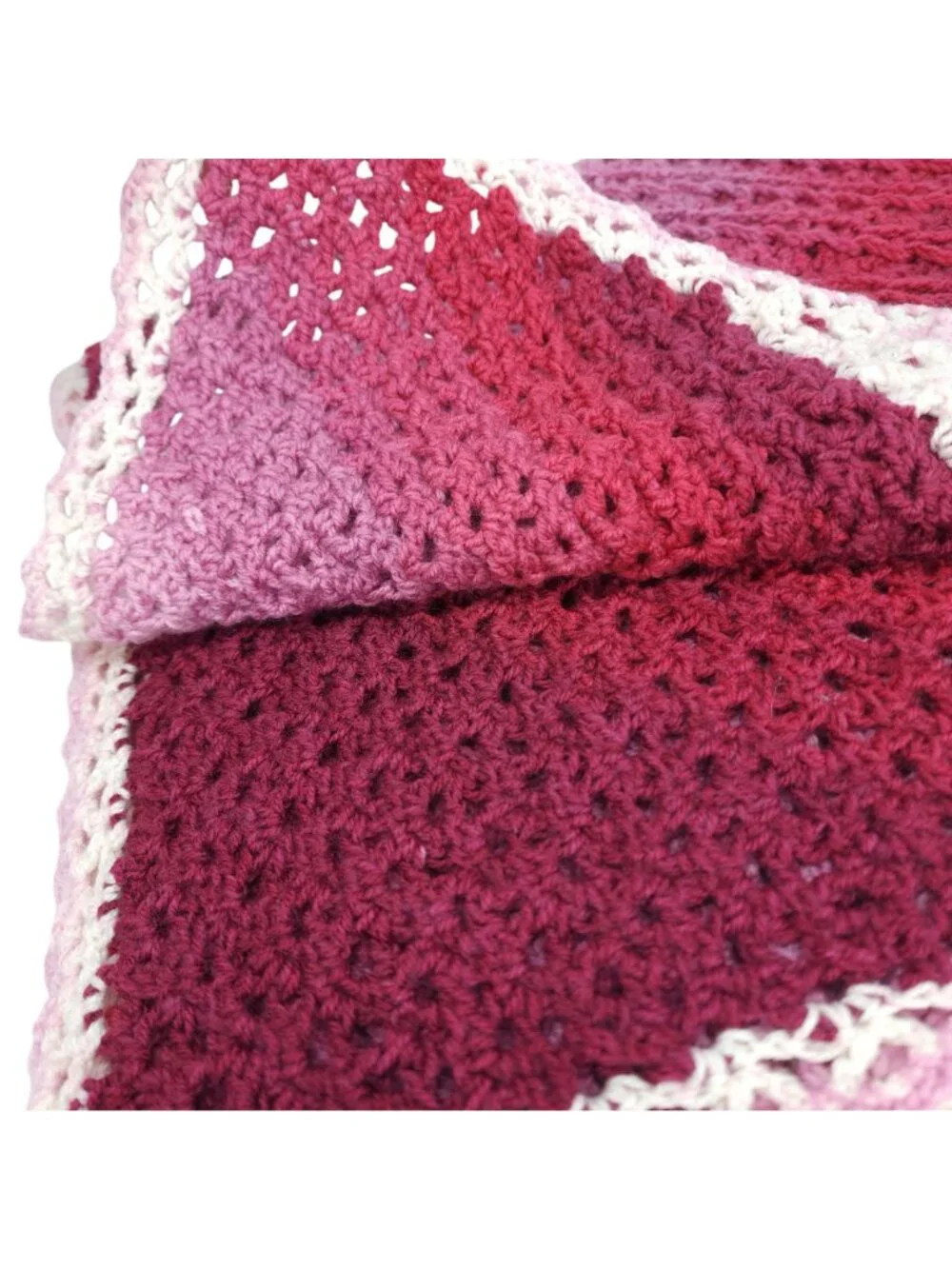 Jacobs Ladder Afghan Crochet Throw Blanket 36 X36